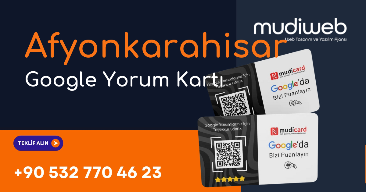Afyonkarahisar Google Yorum Kartı - Afyonkarahisar Google Review Card - Google Yorum Widget Mudiweb