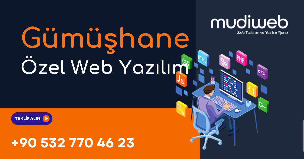 Gümüşhane Özel Web Yazılım - Gümüşhane Özel Yazılım Geliştirme - Profesyonel Yazılım Çözümleri Mudiweb