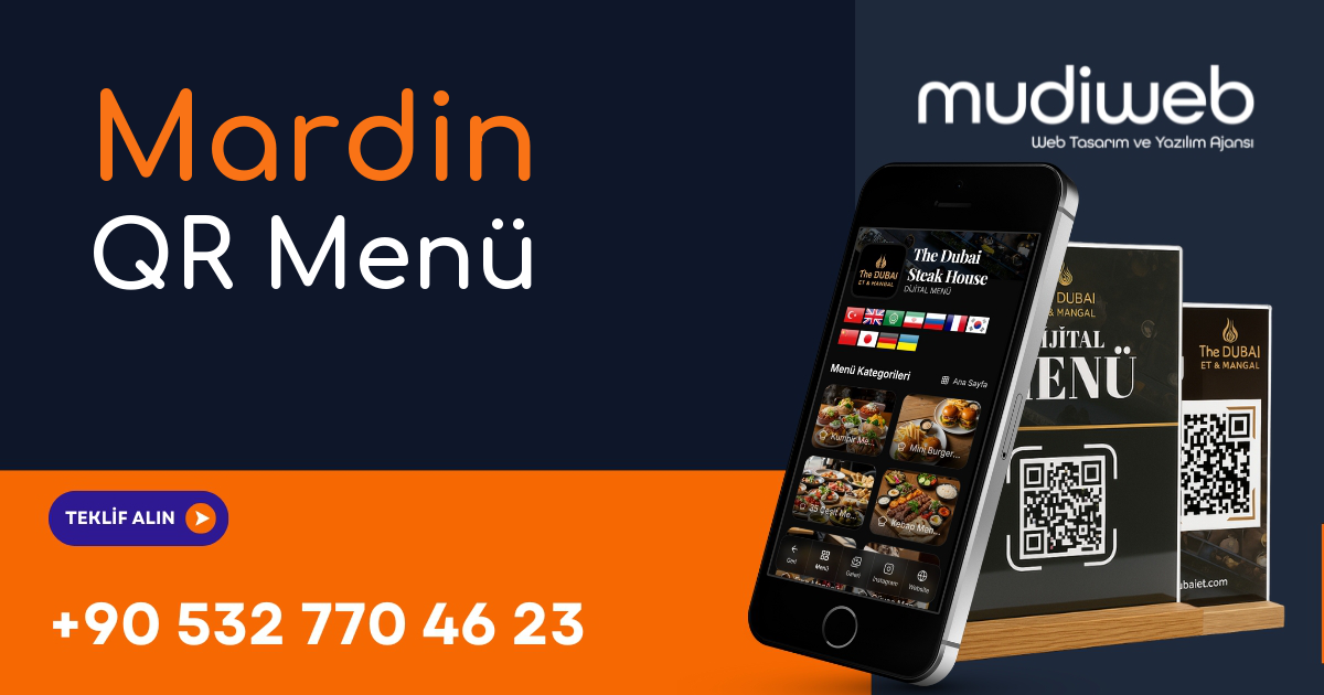 Mardin QR Menü - Mardin Dijital Menü - QR Kod Menü Sistemi Mudiweb