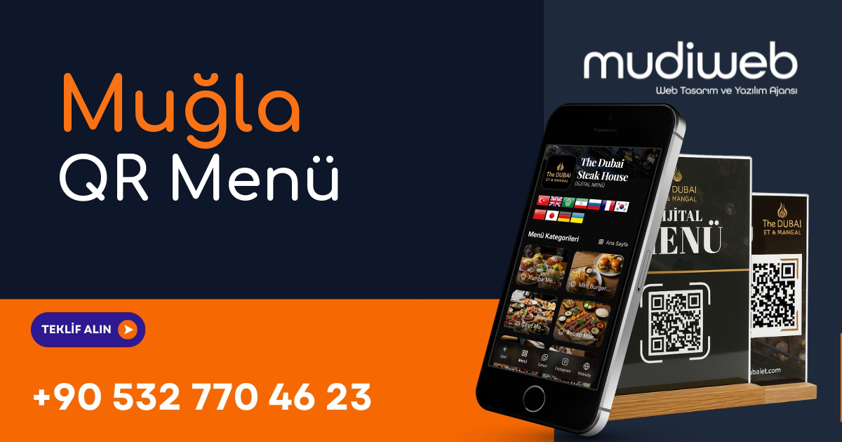 Muğla QR Menü - Muğla Dijital Menü - QR Kod Menü Sistemi Mudiweb
