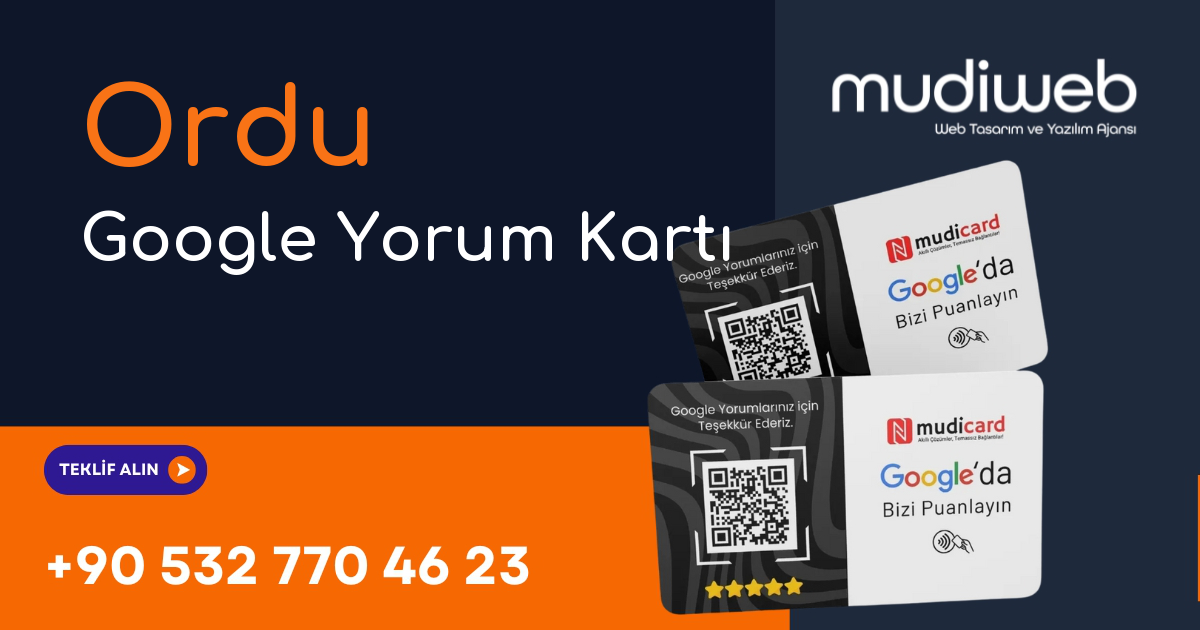 Ordu Google Yorum Kartı - Ordu Google Review Card - Google Yorum Widget Mudiweb