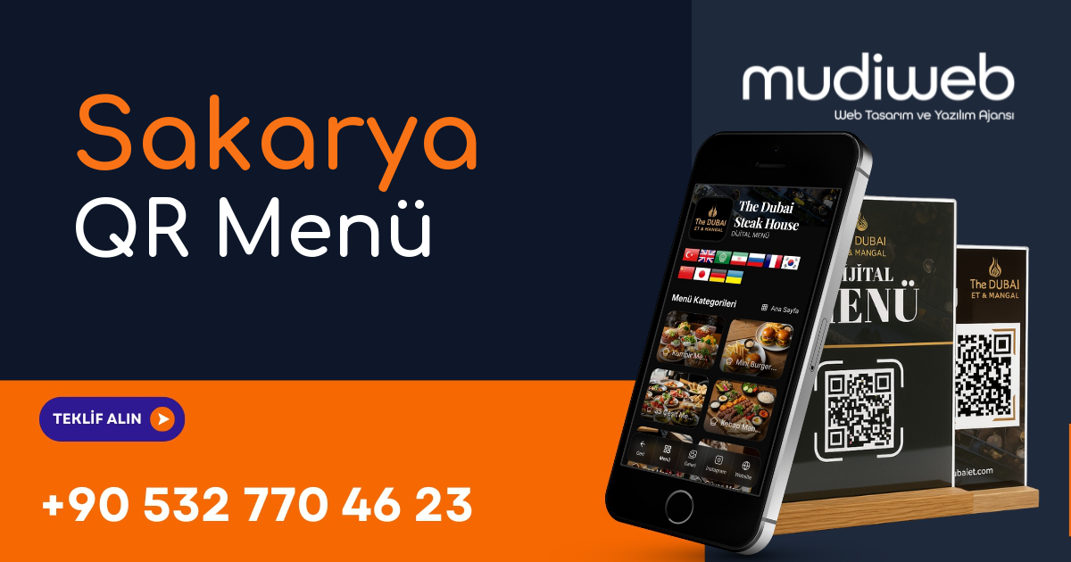 Sakarya QR Menü - Sakarya Dijital Menü - QR Kod Menü Sistemi Mudiweb