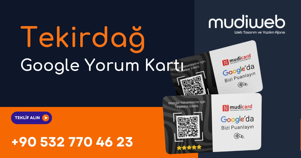Tekirdağ Google Yorum Kartı - Tekirdağ Google Review Card - Google Yorum Widget Mudiweb